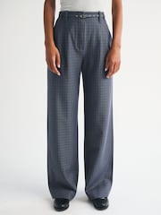 Abercrombie & Fitch Grey Sloane Check Belt Trousers - Image 4 of 5
