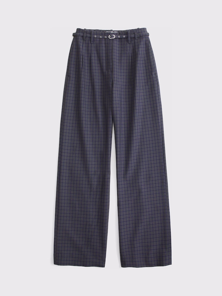 Abercrombie & Fitch Grey Sloane Check Belt Trousers - Image 5 of 5