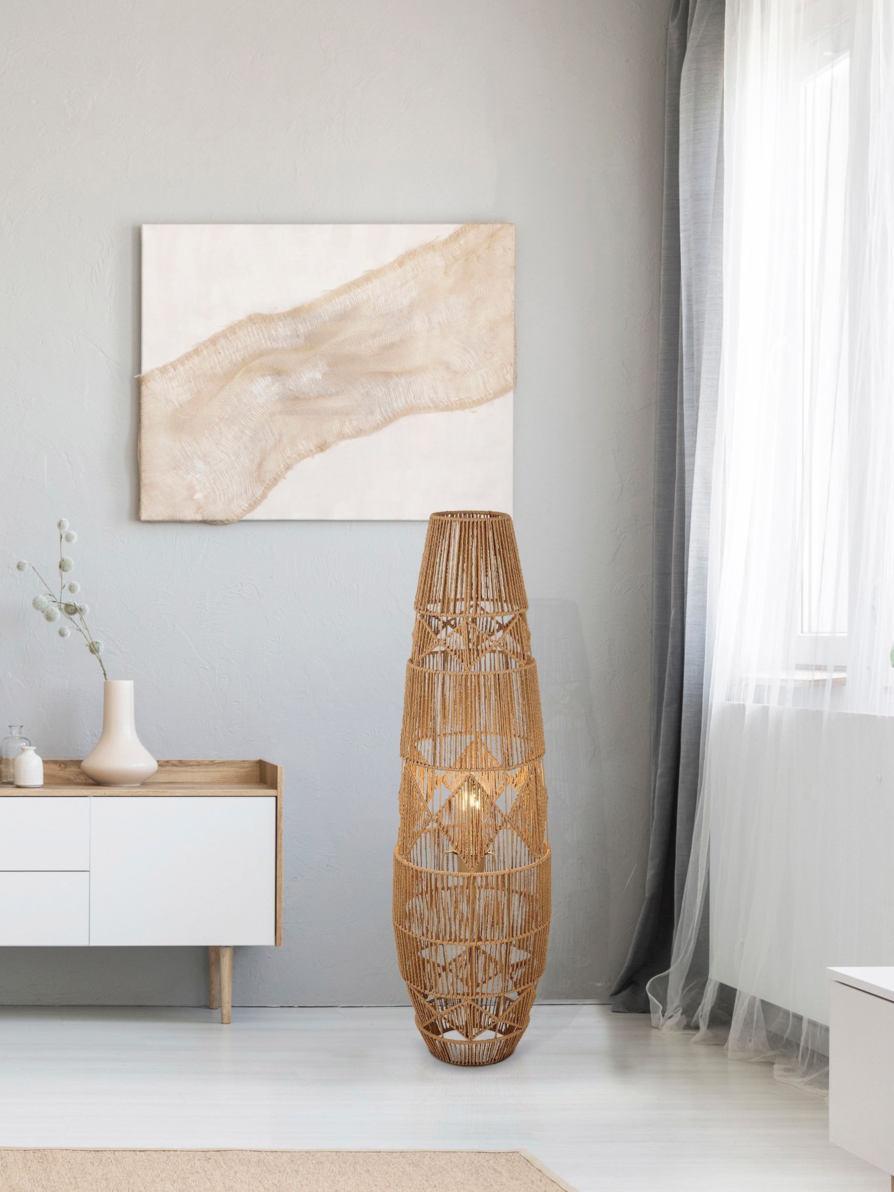 Next rattan floor lamp top