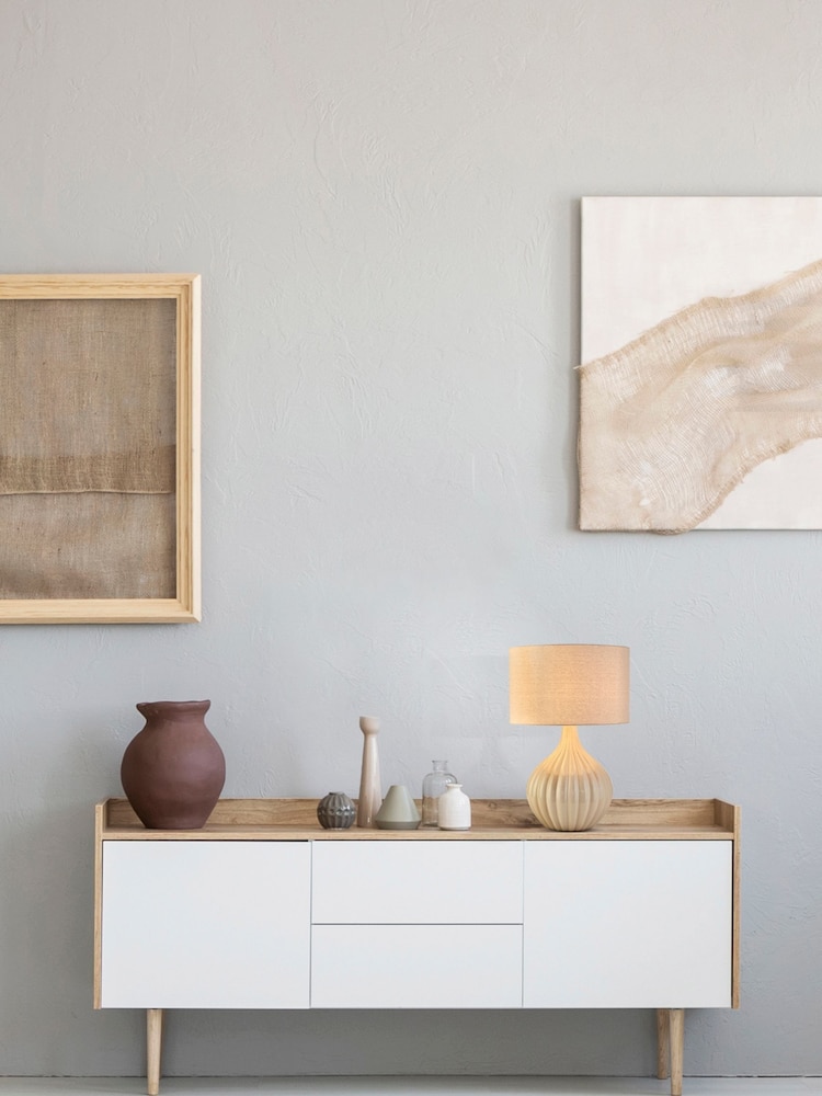 Searchlight White Theo Ceramic Table Lamp - Image 1 of 4