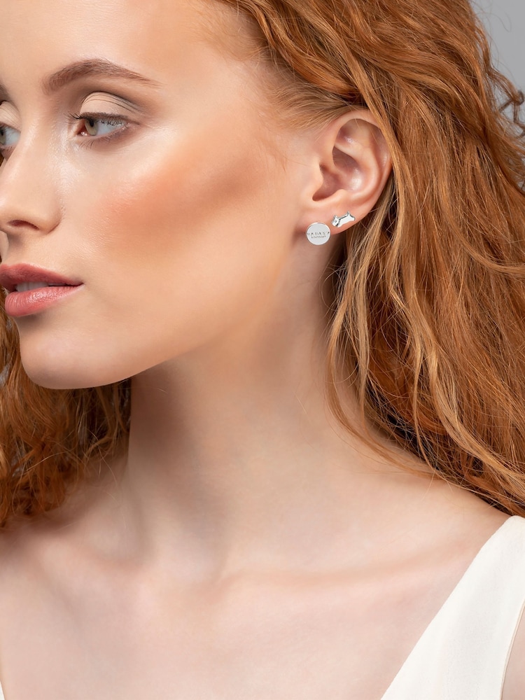 Radley Ladies Silver Tone Leaping Dog Twin Pack Stud Earrings - Image 2 of 4