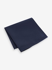 Navy Blue Recycled Polyester Twill Pocket Square - Image 2 of 3