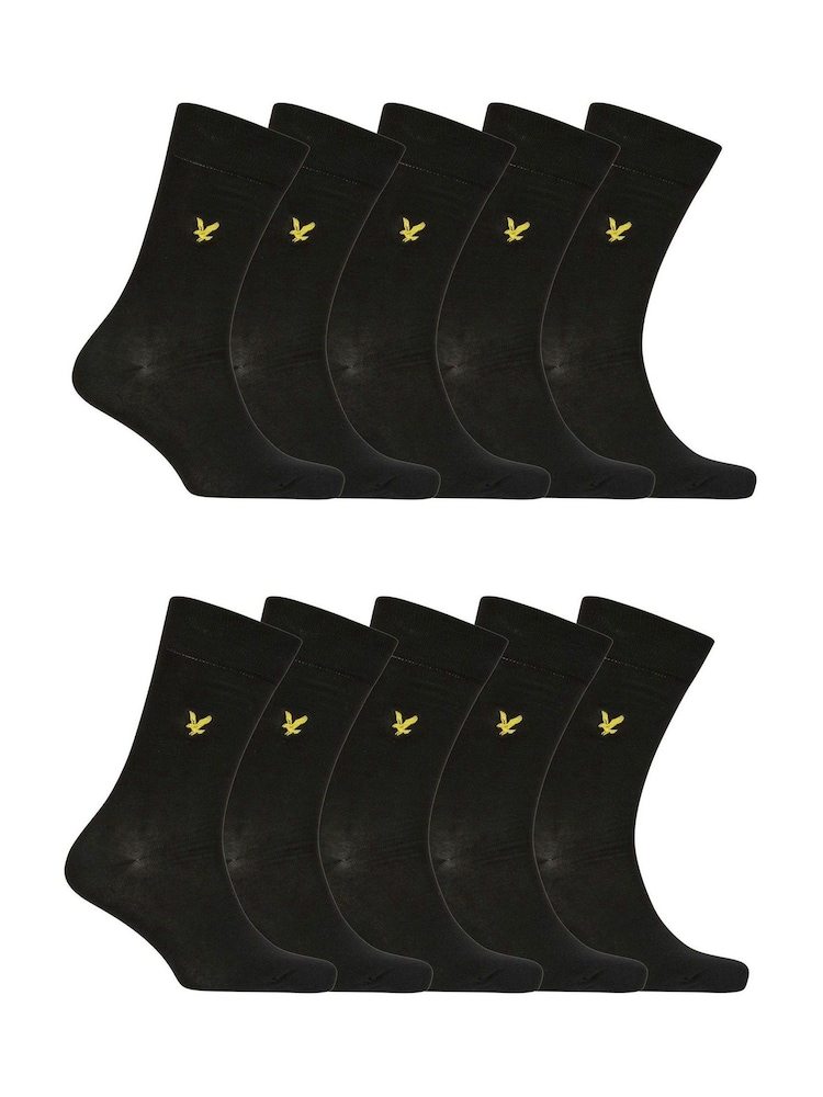 Lyle & Scott Black Socks 10 Pack - Image 1 of 3