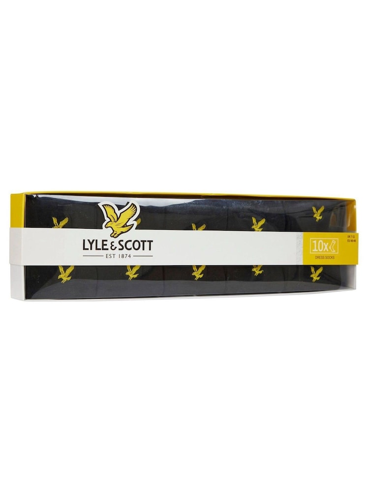 Lyle & Scott Black Socks 10 Pack - Image 3 of 3