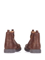 Start-Rite Chelsea Brown Leather Zip-Up Brogue Boots Standard Fit - Image 5 of 7