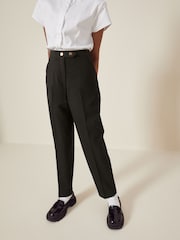 Longer Length Black Longer Length Senior Tapered Gold Snap School Trousers (9-18yrs) - Image 2 of 5