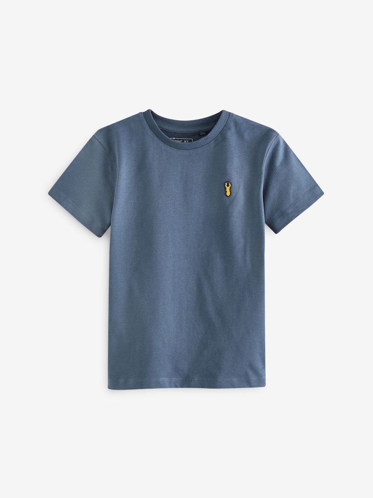 Multi Brights 100% Cotton Short Sleeve Stag Embroidered T-Shirts 4 Pack (3-16yrs) - Image 5 of 6