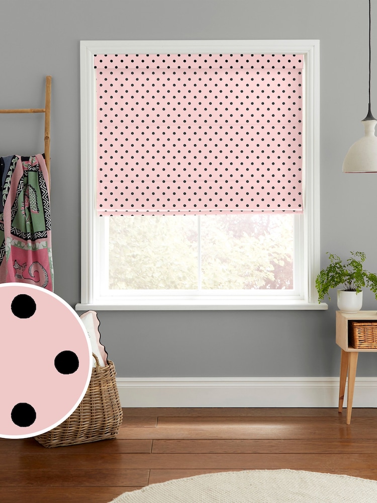 Cath Kidston Pink Spot Made To Measure Roman 100% Cotton Blinds - Image 1 of 6