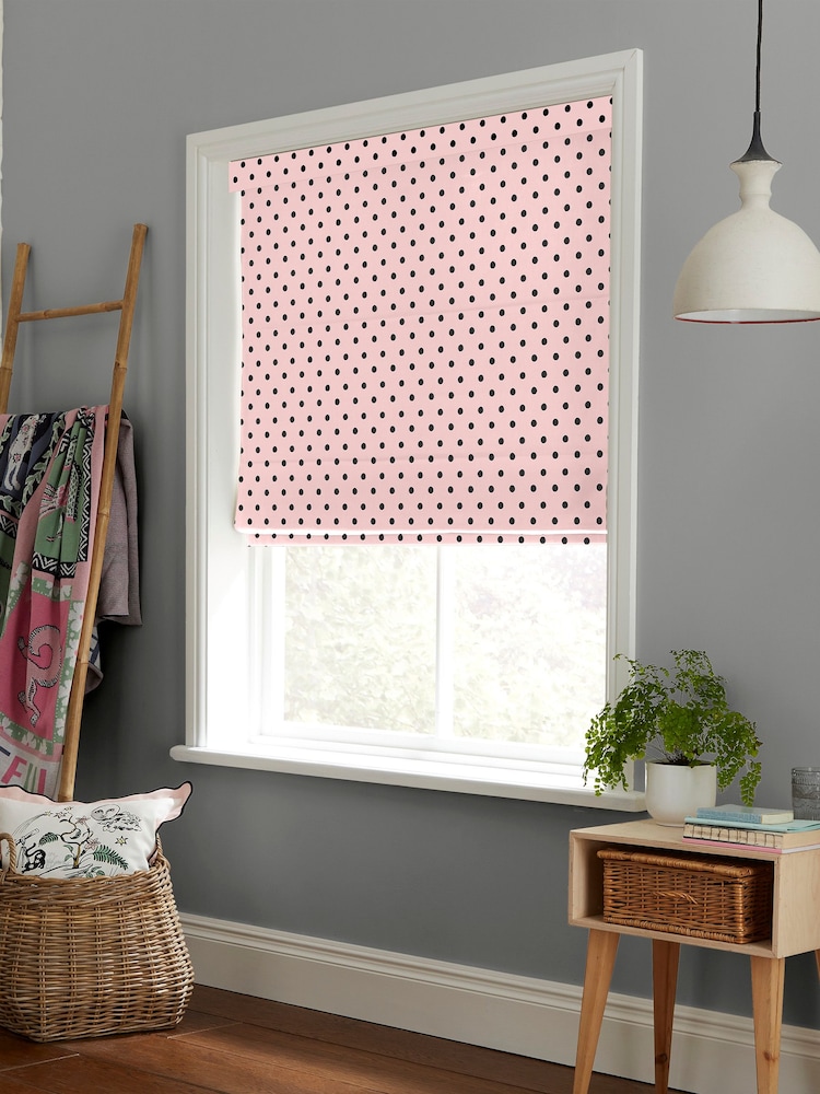 Cath Kidston Pink Spot Made To Measure Roman 100% Cotton Blinds - Image 2 of 6