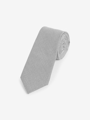 Charcoal Grey Twill Heritage Plain Tie - Image 1 of 4