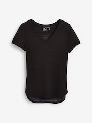 Black Next Active Sports Short Sleeve V-Neck Top - Image 5 of 5