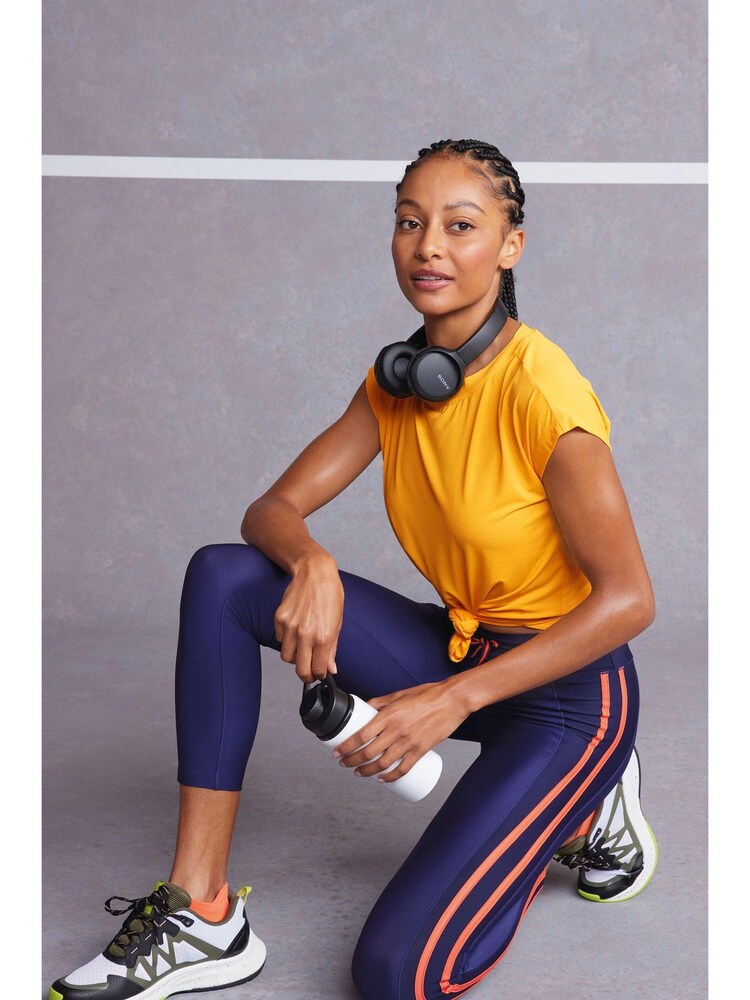 Navy Colourblock Next Active Sports 7/8 Mid Rise Sculpting Leggings - Image 1 of 1