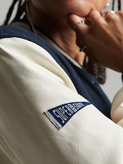 Superdry Blue White College Varsity Bomber Jacket - Image 7 of 7