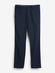 Blue Slim Textured Trousers With Motion Flex Waistband - Image 1 of 6