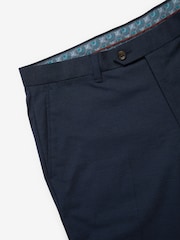 Blue Slim Textured Trousers With Motion Flex Waistband - Image 2 of 6