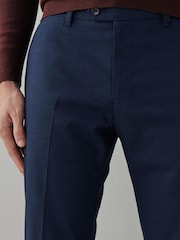 Blue Slim Textured Trousers With Motion Flex Waistband - Image 4 of 6