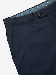 Blue Slim Textured Trousers With Motion Flex Waistband - Image 6 of 6