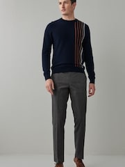 Charcoal Grey Textured Trousers With Motion Flex Waistband - Image 3 of 4