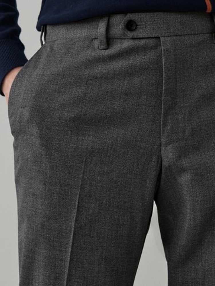 Charcoal Grey Textured Trousers With Motion Flex Waistband - Image 4 of 4