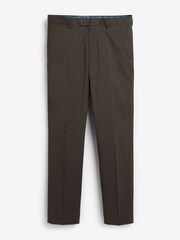 Taupe Slim Fit Textured Trousers With Motion Flex Waistband - Image 1 of 3