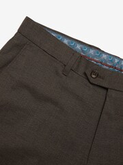 Taupe Slim Fit Textured Trousers With Motion Flex Waistband - Image 2 of 3