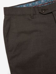 Taupe Slim Fit Textured Trousers With Motion Flex Waistband - Image 3 of 3