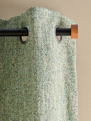 Green Bobble Texture Lined Eyelet Curtains - Image 3 of 5