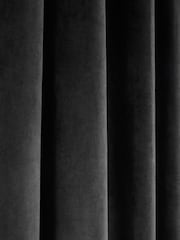 Black Matte Velvet Lined Curtains - Image 12 of 12