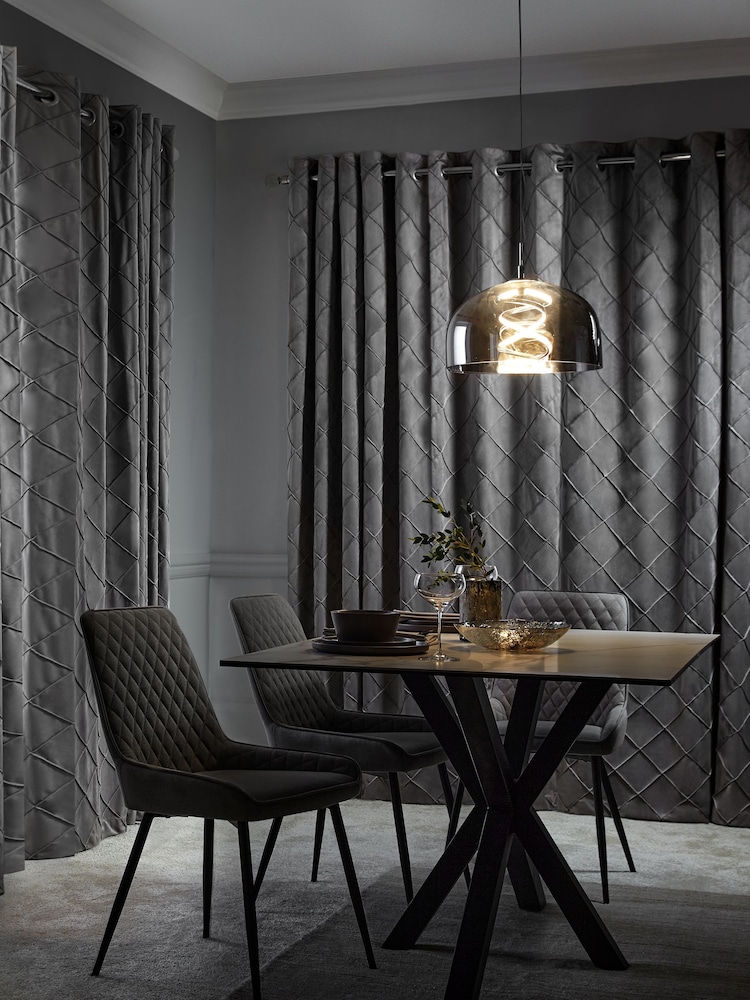 Diamond Pleated Blackout Eyelet Curtains - Image 3 of 7