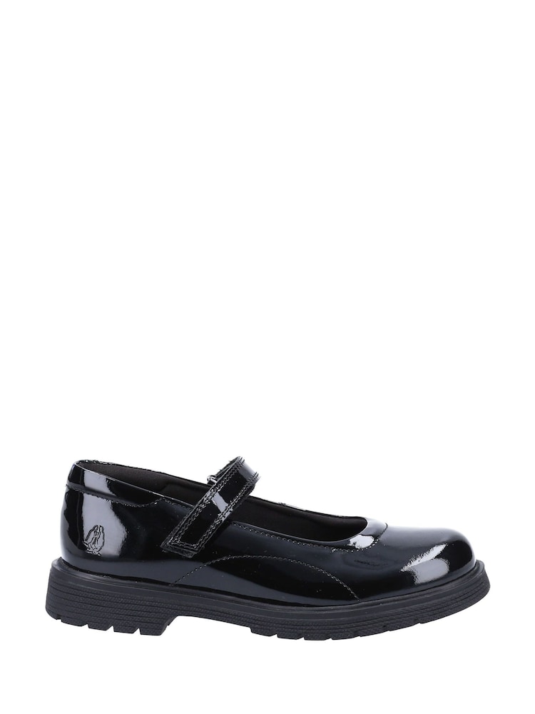 Hush Puppies Black Tally Senior Patent School Shoes - Image 1 of 1