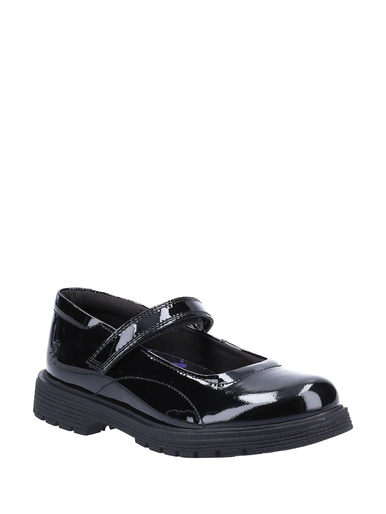 Hush Puppies Black Tally Junior Patent School Shoes - Image 2 of 4