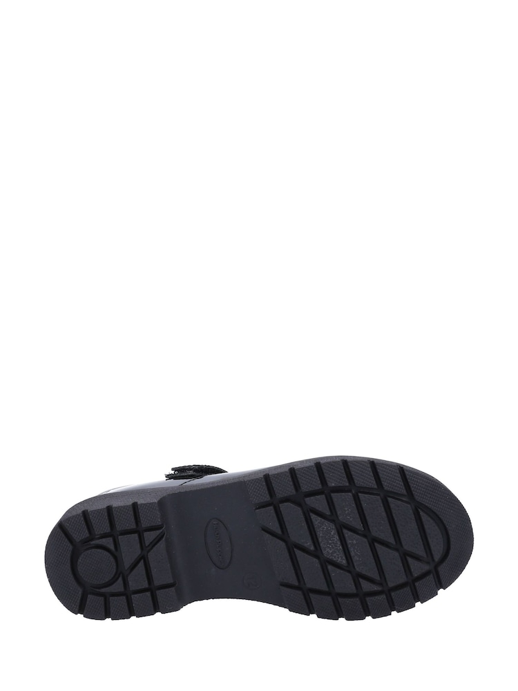 Hush Puppies Black Tally Junior Patent School Shoes - Image 4 of 4