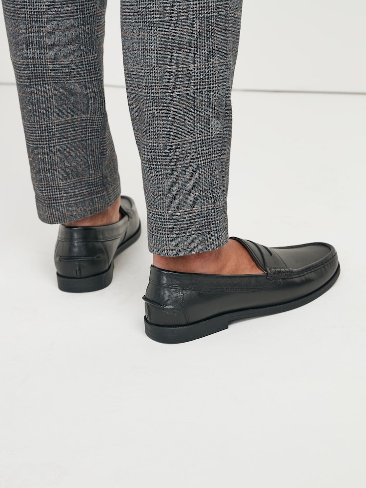 Black Leather Leather Penny Loafers - Image 2 of 8