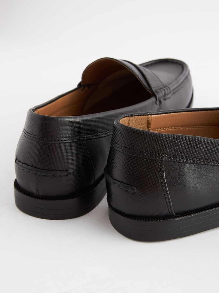 Black Leather Leather Penny Loafers - Image 7 of 8