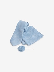 Light Blue Slim Tie Pocket Square And Lapel Pin Set - Image 1 of 4
