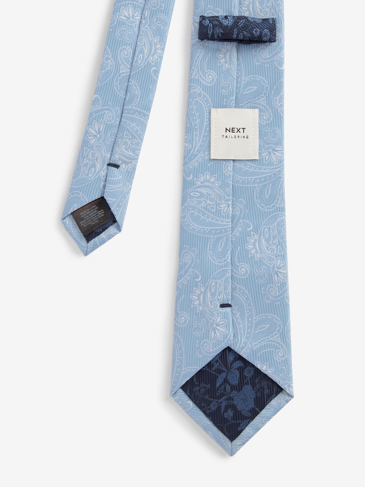 Bleu clair - Ensemble pochette avec cravate et épingle de revers - Image 3 of 4