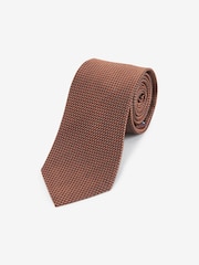 Brown Rust Textured Silk Tie - Image 1 of 3