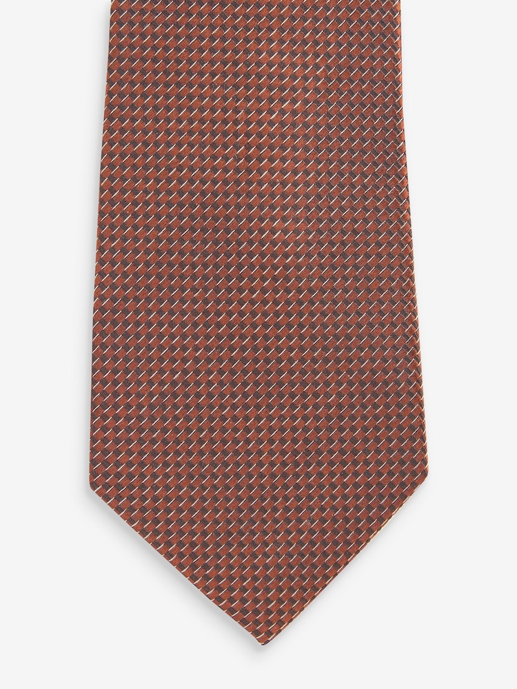 Brown Rust Textured Silk Tie - Image 2 of 3