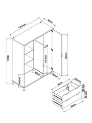 Oak Effect Bronx Kids Triple Wardrobe - Image 7 of 8