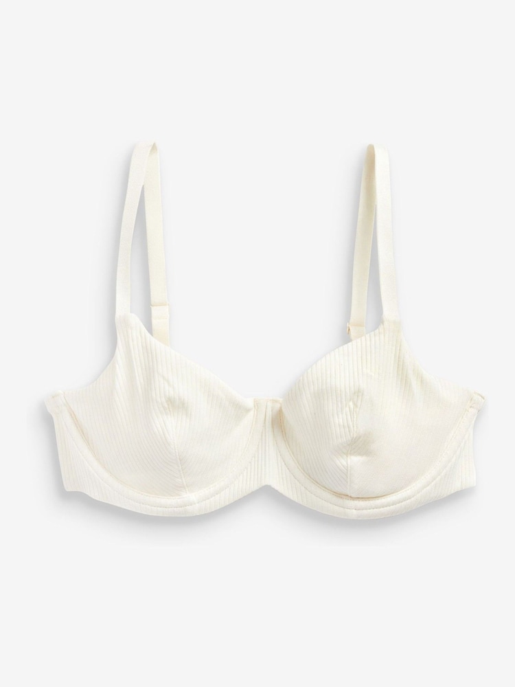 Print/Plain DD+ Rib & Cotton Balcony Bras 3 Pack - Image 5 of 5