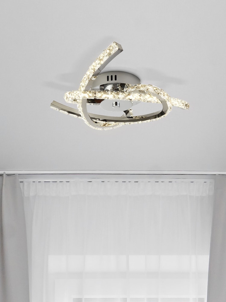 Searchlight Chrome Toby 3 Arm LED Flush Ceiling Light - Image 1 of 4
