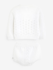 Blanco - Conjunto de regalo de 3 piezas de punto calado de algodón 100 % de The Little Tailor - Imagen 3 de 5