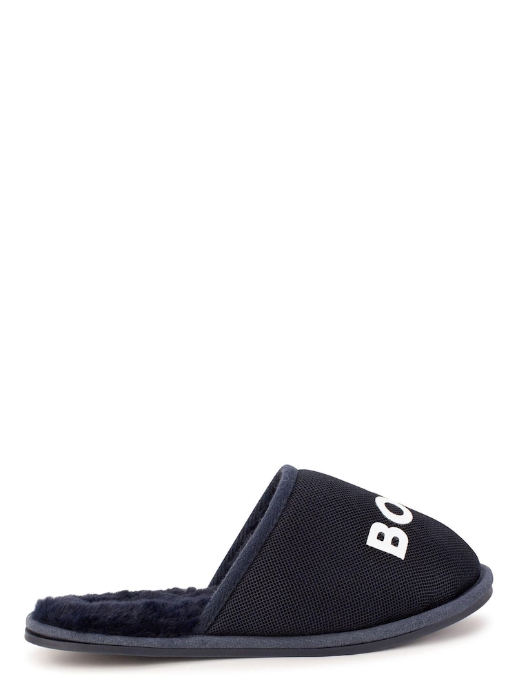 Granatowy - BOSS Logo Slippers - Image 1 of 7