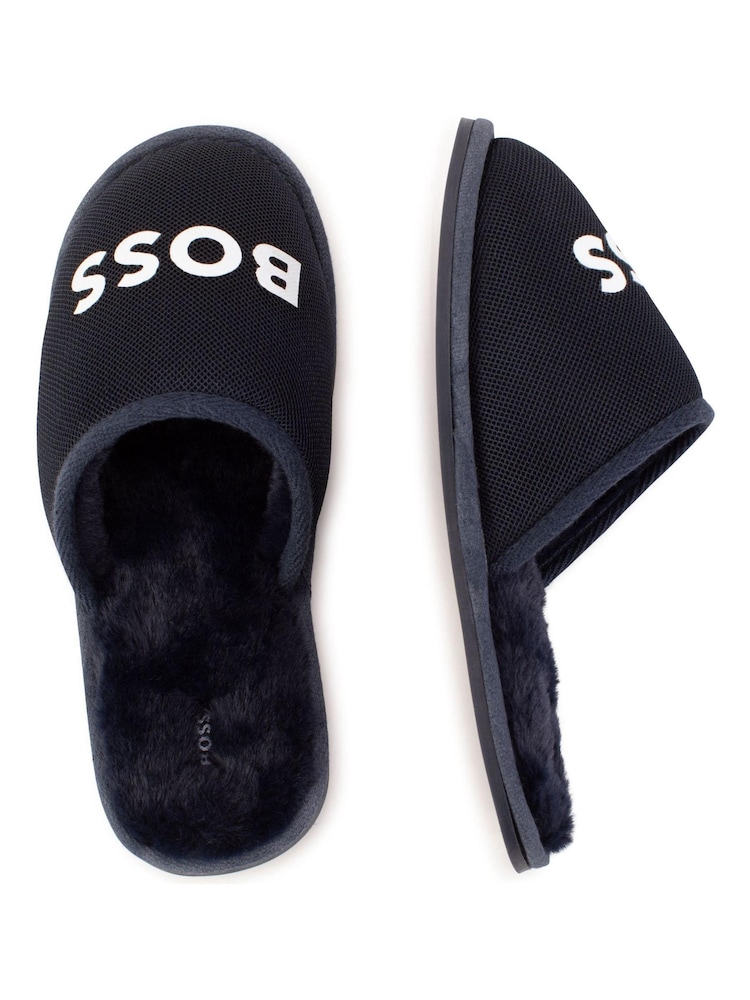 Granatowy - BOSS Logo Slippers - Image 5 of 7