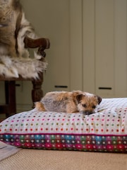 Lounging Hound Grey Pillow Bed In Grey Multispot Wool - Image 2 of 4