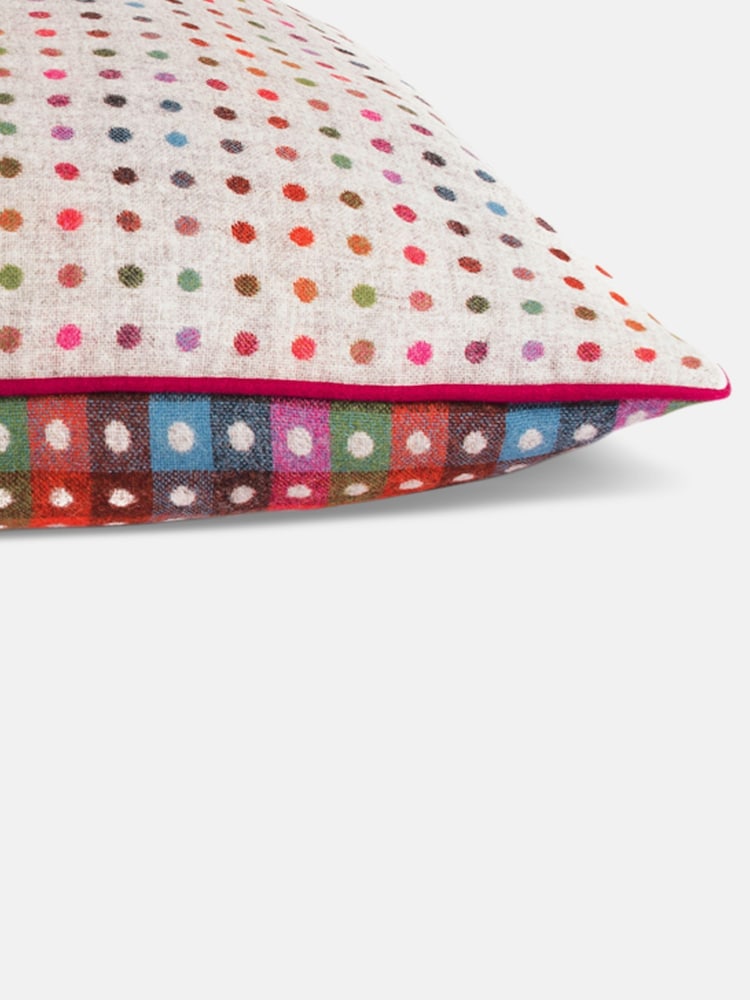 Lounging Hound Grey Pillow Bed In Grey Multispot Wool - Image 4 of 4