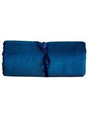Lounging Hound Blue Travel Bed Roll in Teal Plush Velvet - Image 3 of 4