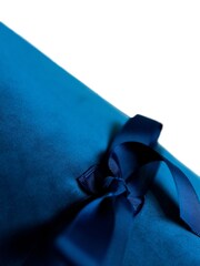 Lounging Hound Blue Travel Bed Roll in Teal Plush Velvet - Image 4 of 4