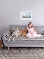 Lounging Hound Mink Brown Sofa Protector Cushion in Natural Lustre Velvet - Image 1 of 4
