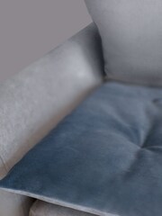 Lounging Hound Grey Sofa Protector Cushion in Slate Grey Lustre Velvet - Image 2 of 4